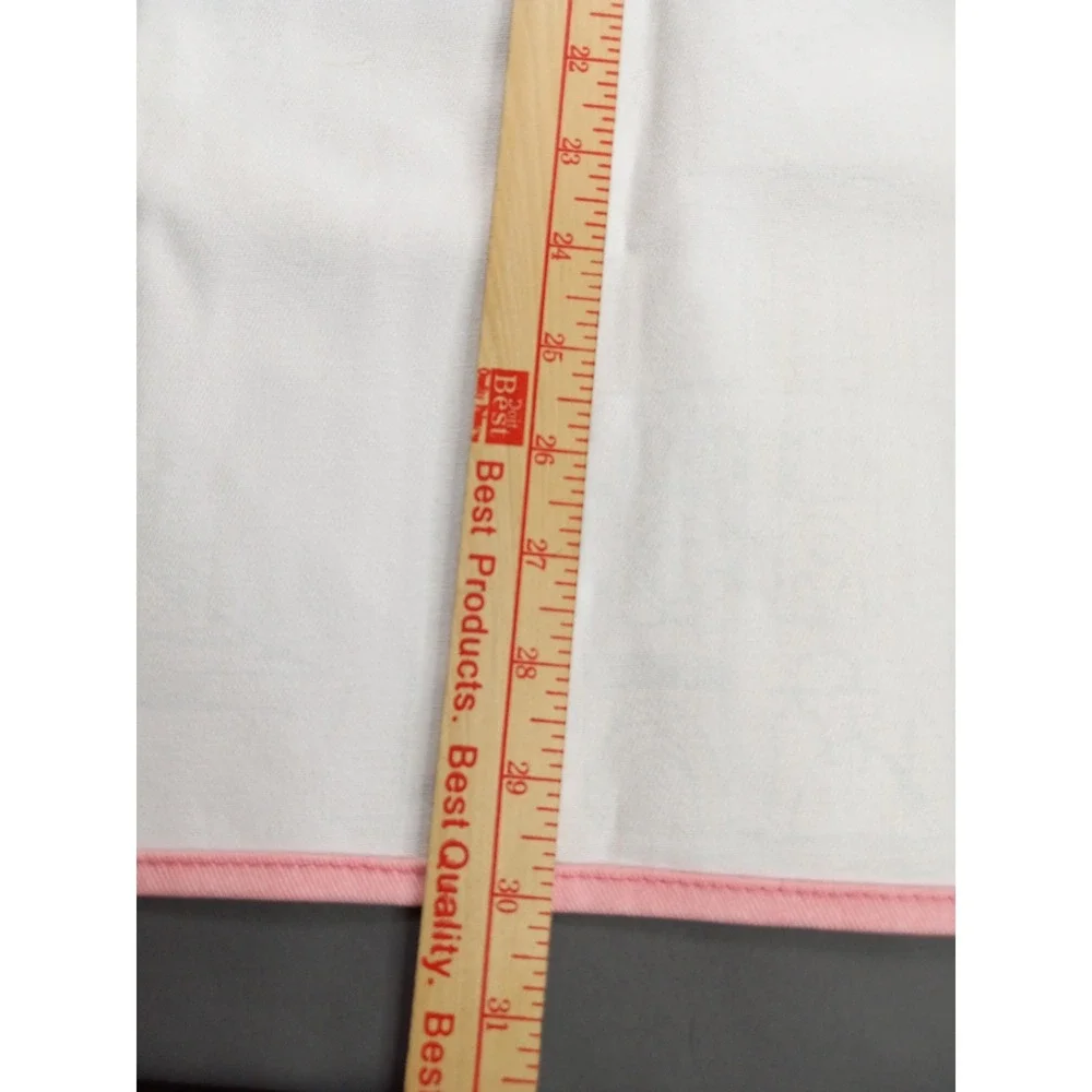 Paris Boulangerie French Bakery Print Cotton Bib Apron Pink White One Size